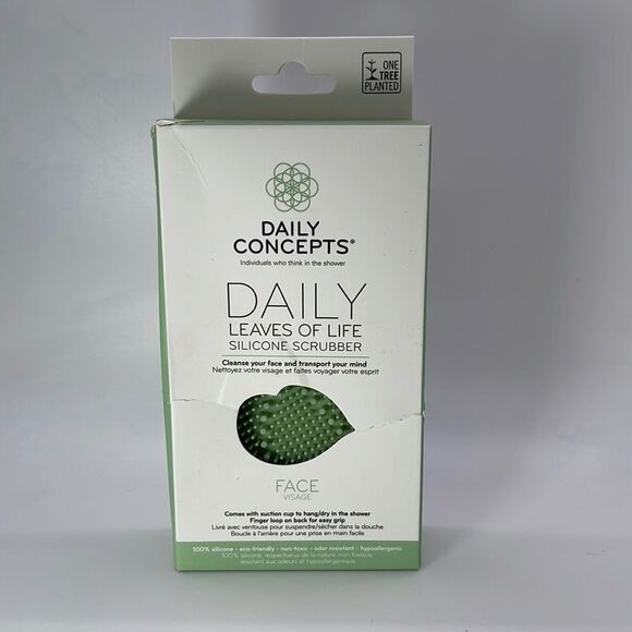 NIB DAILY CONCEPTS Daily Leaves Of Life Facial Silicone Face Scrubber - Picture 7 of 9